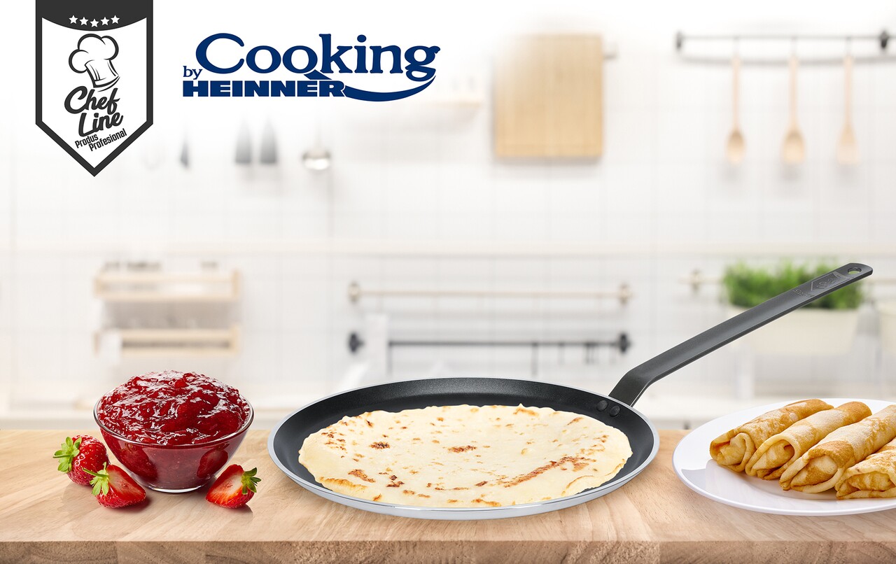 Tigaie profesionala pentru clatite, Cooking by Heinner, 30x2 cm, aluminiu presat - imagine 5